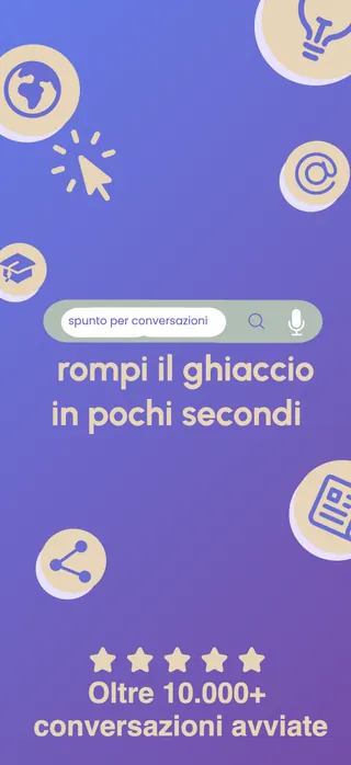 Conversation starter App Store screenshot set rendered in Italiano