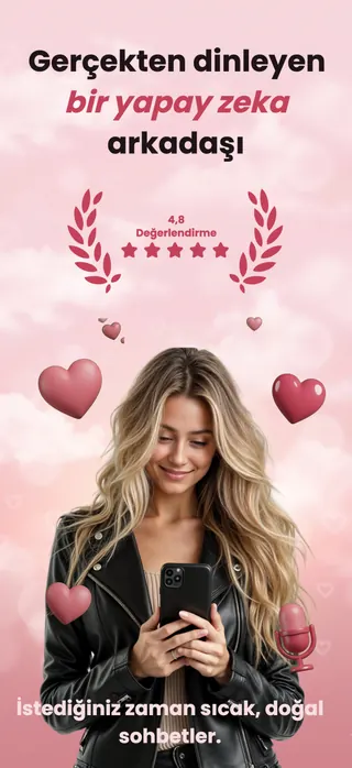 AI companion App Store screenshot set rendered in Türkçe