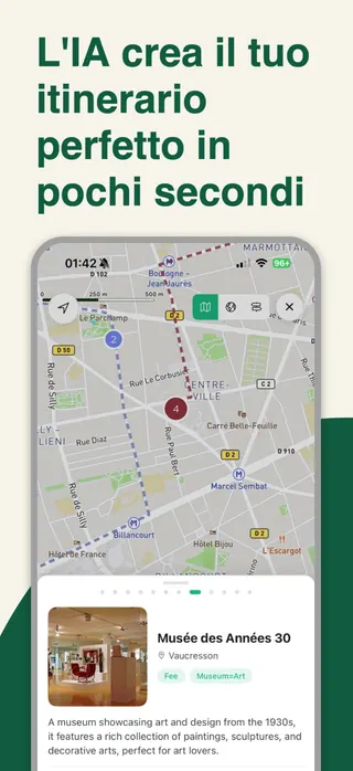 Trip planner App Store screenshot set rendered in Italiano